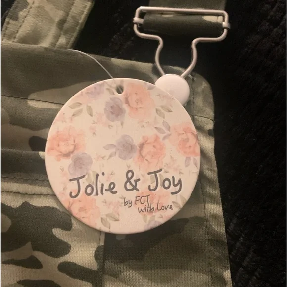 Jolie and Joy by FCT green camouflage overalls dress size medium juniors NWT - Picture 2 of 11